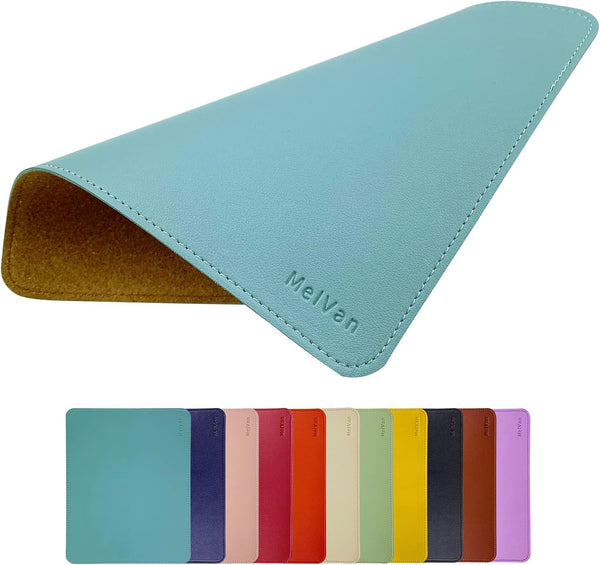 MelVan PU Leather Mouse Pad with Stitched Edge, Waterproof Gaming Mouse Pad Mat for Computers, Laptop, Office & Home,