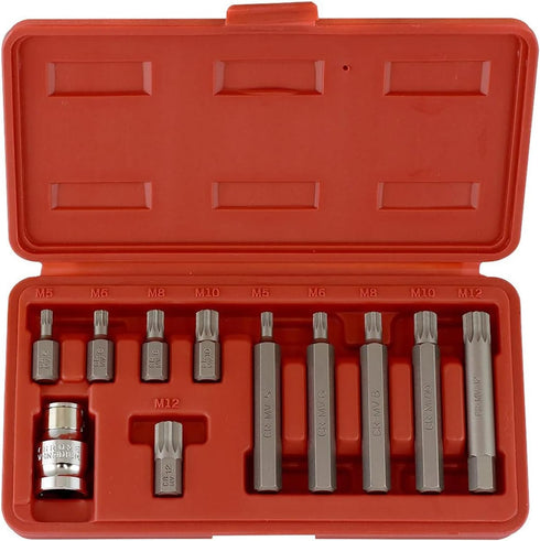 NEIKO 10078A XZN Triple Square Spline Bit Socket Set | 11 Piece