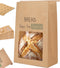 50PCS 2X Thicker Brown Paper Bread Bags with Tabs | Kraft Homemade