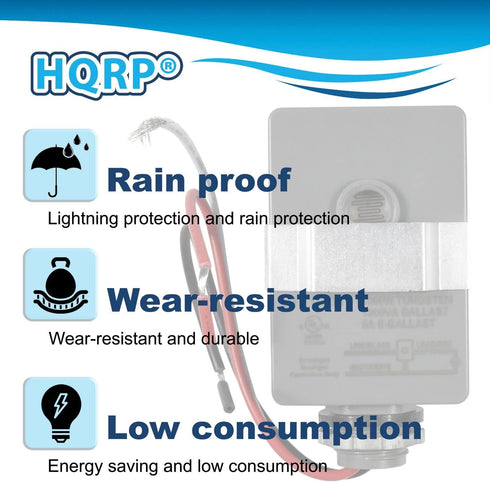 HQRP Photocell Thermal Type Light Sensor Stem Mount Dusk to Dawn Hardwired Switch Photoelectric Control for Barn Lights