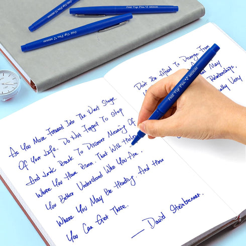 Lelix Felt Tip Pens, 60 Blue 0.7mm Medium Point Markers for Journaling, Writing, Note Taking, Art, Office, School