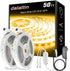dalattin Warm White LED Strip Lights 50ft, Led Lights Strip Dimmable Bright