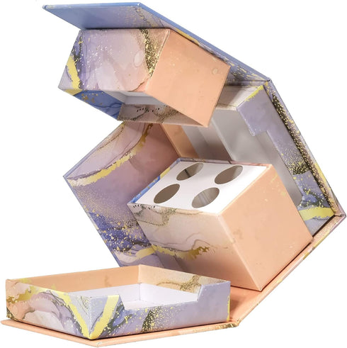 Global Printed Products Designer Printed Folding Desk Organizer, Includes Phone Stand, Small Compartments, Pen Holder,