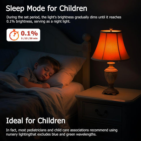 E12 Bulbs 1600K Bulbs, 5W (4 Packs) Amber Sleep Light with Remote Control, Candelabra Blue Light Blocking Light