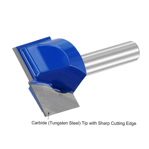 uxcell 28mm Dia 8mm Shank Bottom Cleaning Router Bit, 2 Flutes Carbide Tipped Cutter for Woodworking
