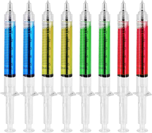 Multi-Color Syringe Pen, Writes in Black Ink, Nurse Pens, Office Supplies, 24 Pieces