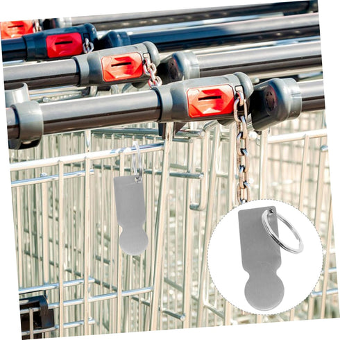 DOITOOL Stainless Steel Shopping Trolley Keychain Token Creative Heat Transfer Opener for Supermarket Carts Blank