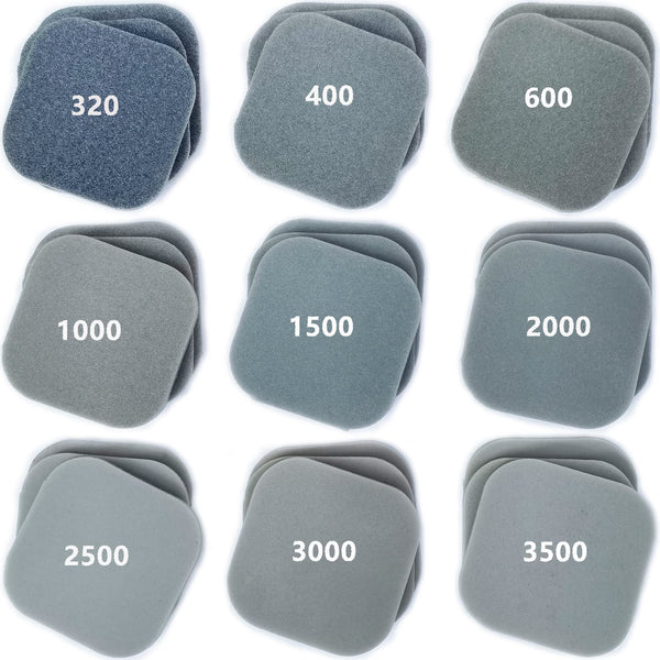 HDongany 54 Pack Sanding Blocks, 9 Grits from 320 to 3500, Soft Touch