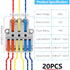 20PCS Lever Wire Connectors, 3 in 6 Out Quick Wire Connectors, Electrical Lever Nuts for AWG 28-12