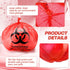 Geiserailie 200 Pack 14.5" 19" 3 x Biohazard Waste Bags Gallon Red Trash Liner with Hazard Symbol for Infectious Waste