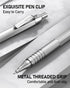 Four Candies 2PCS Metal Mechanical Pencils Set with Case, 0.5mm & 0.7 mm Artist Pencil with 6 Tubes (360PCS) HB Lead Refills, 3 Erasers,9 Eraser Refills For Writing Drafting, Drawing, Silver by Four Candies