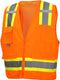 Pyramex RVZ2420 Class 2 Surveyor's Safety Vest, Hi Vis Orange, Extra Large, 6 Pockets