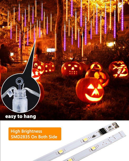 20 480 Flacchi Halloween Lights Outdoor Tubes LED Raindrop Meteor Shower Icicle Lights with Timer Function Cascading