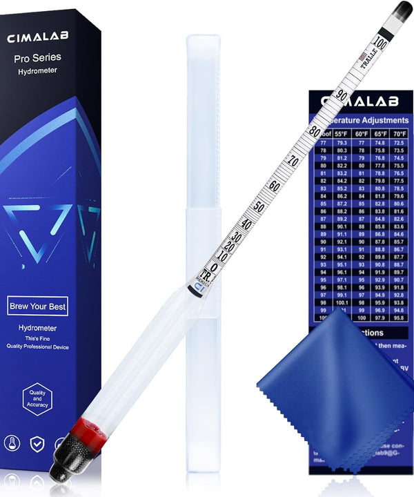 Hydrometer Alcohol Meter, 0-200 Proof and Tralle Alcohol Tester for Liquor, Moonshine, Spirits