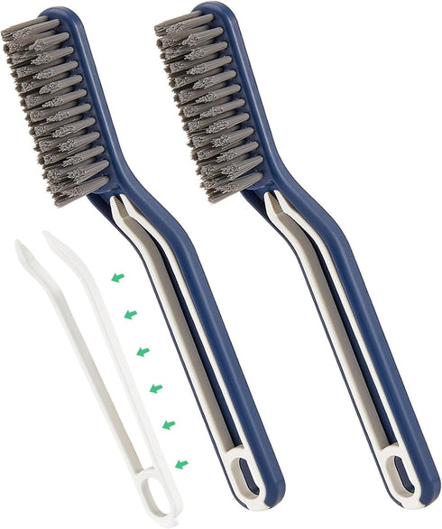 Cleaner Scrub Brush, Stiff Angled Bristles for Gap Cleaning, Grout Cleaner Brush for Showers (Blue-2 PCS)