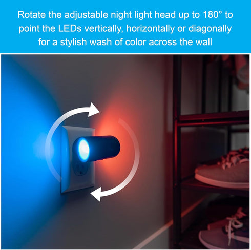 Dimmable 1-Pack, 82573 GE Directional Plug in Wall Sconce Night Light, Adjustable Swivel Accent Lighting with Dusk
