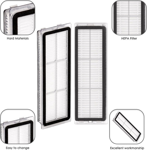 (6 Pieces) HEPA Filter Set Compatible with Dreametech L10s Ultra, L10s Pro, Z10 Pro, S10, S10 PLUS, Replacement
