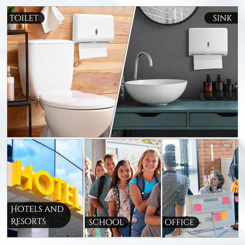 Yaomiao 2 Commercial 10.6" 4" 8", Pcs Paper Towel Dispenser Wall Mount, Paper Towel Holder No Drilling or Screws