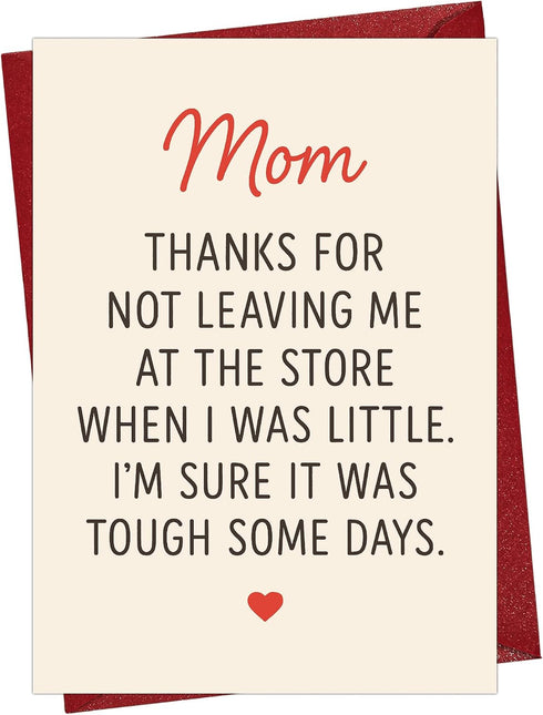 Cheerin Funny Birthday Card for Mom Hilarious Thank You Card for Mum