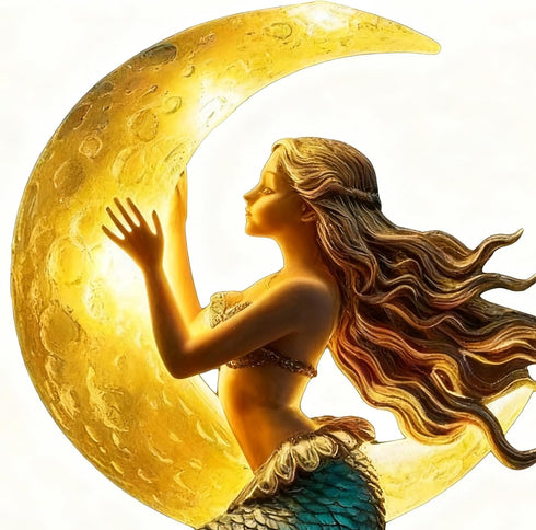 Generic Mermaid Night Light - Resin Touch Control Decoration, Bedroom Decorative Lamp, Nursery Home Bedside Accessory