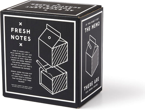 Fresh Ideas Milk Carton Note Set from Brass Monkey - Vintage Design Includes 500+ Tear-Off Sheets and 3.5" Pencil,