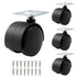 4pcs 1.5 Inch Black Nylon Swivel Caster Wheels, Heavy Duty Replacement for Furniture and Cabinets