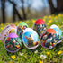 Dcurix 48 Pieces Thermo Heat Sleeves Easter Eggs Decorative Wraps Egg Easter Bunny and Chick Pattern Decoration Film