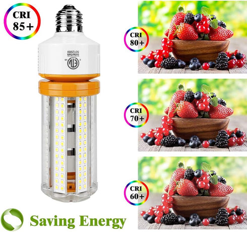 2 Pack 60W LED Corn Light Bulb, 7500 Lumin, 600W Replacement, E26 Cool Daylight White, Pack of 1.