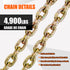TKK G80 Transport Binder Chain, 5/16 Inch x 15 Foot Logging Chain with Grab and Sling Hooks, 7,100 lbs Safe Working Load