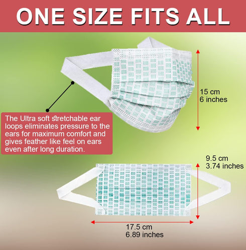 Disposable Face Masks 3 Ply with Ultra Soft Ear Loops - Beautifully Printed Breathable Protection Masks (50 Count, Pack