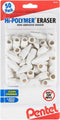 Pentel Hi-Polymer Cap Eraser, White, 50/Pack