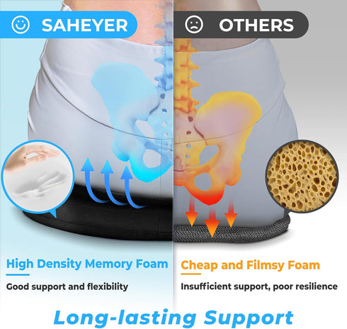 Tailbone SAHEYER Donut Pillow for Pain Relief and Hemorrhoids, Memory Foam Donut Cushion for Sciatica Nerve, Seat