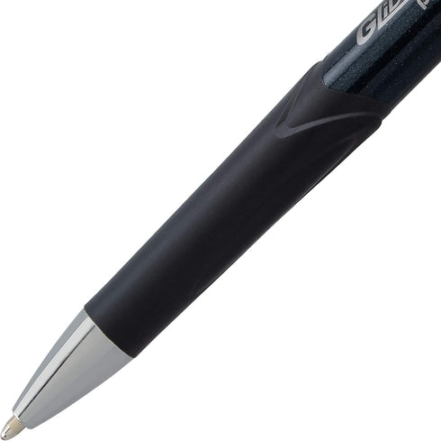 Pentel Glidewrite Signature Ballpoint Pen, Black Barrel, 1.0mm Medium Line, Black Ink, 12 Pens (BX930A-A)
