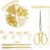 UPIHO Gold Desk Accessories Set - Stapler, Tape Dispenser, Scissors, and Sticky Notes for Office Clerks