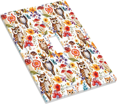 Sturin 1 3X5 Cute Owl Flowers Wall Plate Light Switch Cover Gang Single Toggle Toggle Switch Art Plates