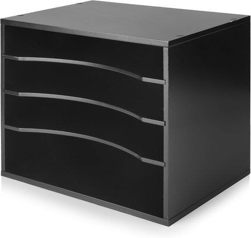 Desk Paper Organizer, Wood Storage for Office Paper Shelves, Adjustable Letter Tray File Sorter