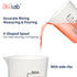 12 Pcs Plastic Beakers, 100ml Lab Beakers, Plastic Measuring Cup with Black Printed Graduation (BKLP100A12)