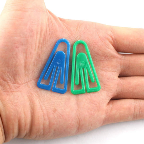 E-outstanding 200pcs Plastic Paper Clips, 35mm Long Mixed Color Triangle Clips