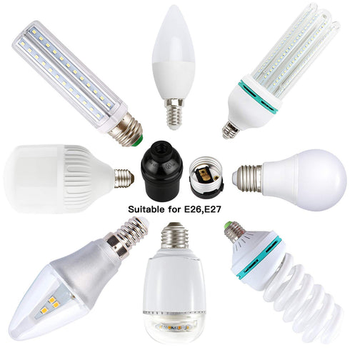 Zevnico E26 E27 8 Packs E26 100W, Bulb Light Sockets, Edison Period Retro Style Pendant Lamp Holder, Replacement DIY