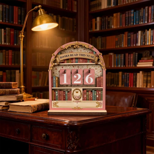 Nouysoc Counter Counter, Book Tracker, Books Read This Year Book Lover Gifts for Women, Reading Progress Display, Pink