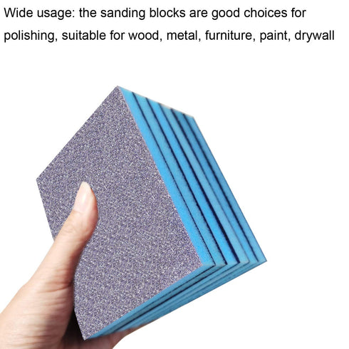 12 Pack 80 Grit Coarse Grade Sanding Sponge Blocks, Washable and Reusable Sand Sponge Kit for Polishing Wood and Metal