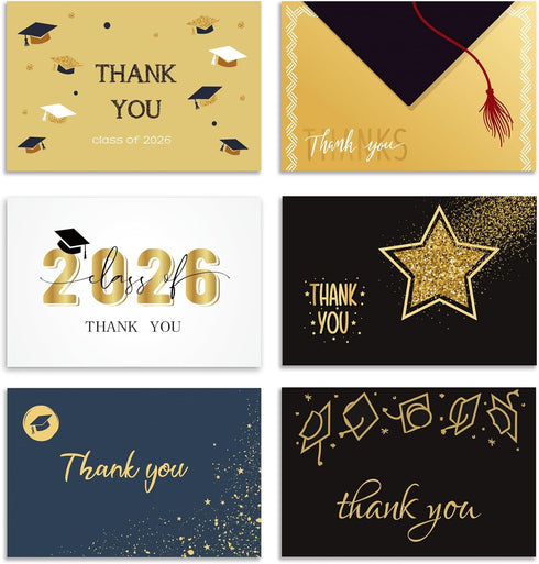Nihuecne 36 Pack 4" x 6" Graduation Thank You Cards with Self-adhesive Envelopes