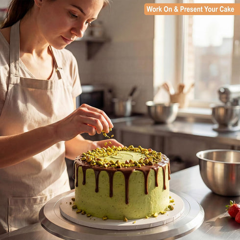 10 Inch (12 Pack) 1/2" 0.5" Seamless BOARDS+ Cake Drums | Thick CakeBoard Rounds + Prop Up Tool Included | Sturdy