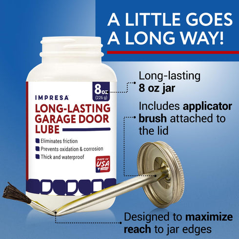 8 Oz Impresa Silicone Dielectric Grease Paste - Jar - Smooth & Silent Sliding Door Silicone Lubricant - Waterproof