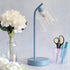 LD1080-BLU 16" Simple Designs Sleek Essentials Modern Industrial Metal Desk Lamp with Clear Glass Shade, for Office