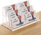 PARTSPOWER Acrylic Business Card Holder for Desk, Horizontal Clear Display Stand, 6-Slot Organizer