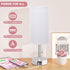 3 3000/4000/5000k Hong-in Nightstand Lamp with Color Modes - White Lamp for Bedroom with USB-C USB-A Charging Ports
