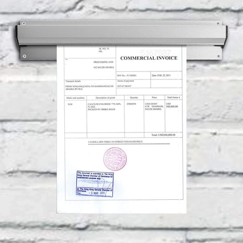 BLUECELL 12" Aluminium Receipt Ticket Bill Clip Rack Holder for Restaurant Office (12")