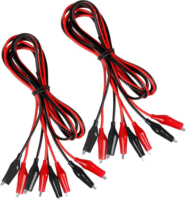 4 Groups 1M Alligator Clips Electrical, Insulated Test Leads with Double-ended Jumper Wires for Testing