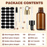 KOUWICH 60 Pack 1oz 30ml Dropper Bottle Amber Glass Dropper Leakproof with Funnels, Eye Droppers,Labels - Refillable UV